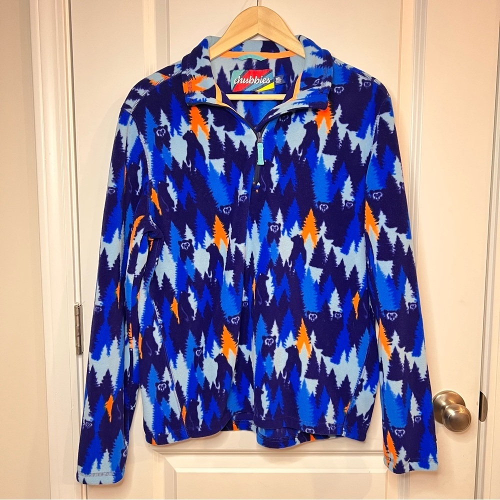 Chubbies Vibrant Blue and Orange Fleece Pullover